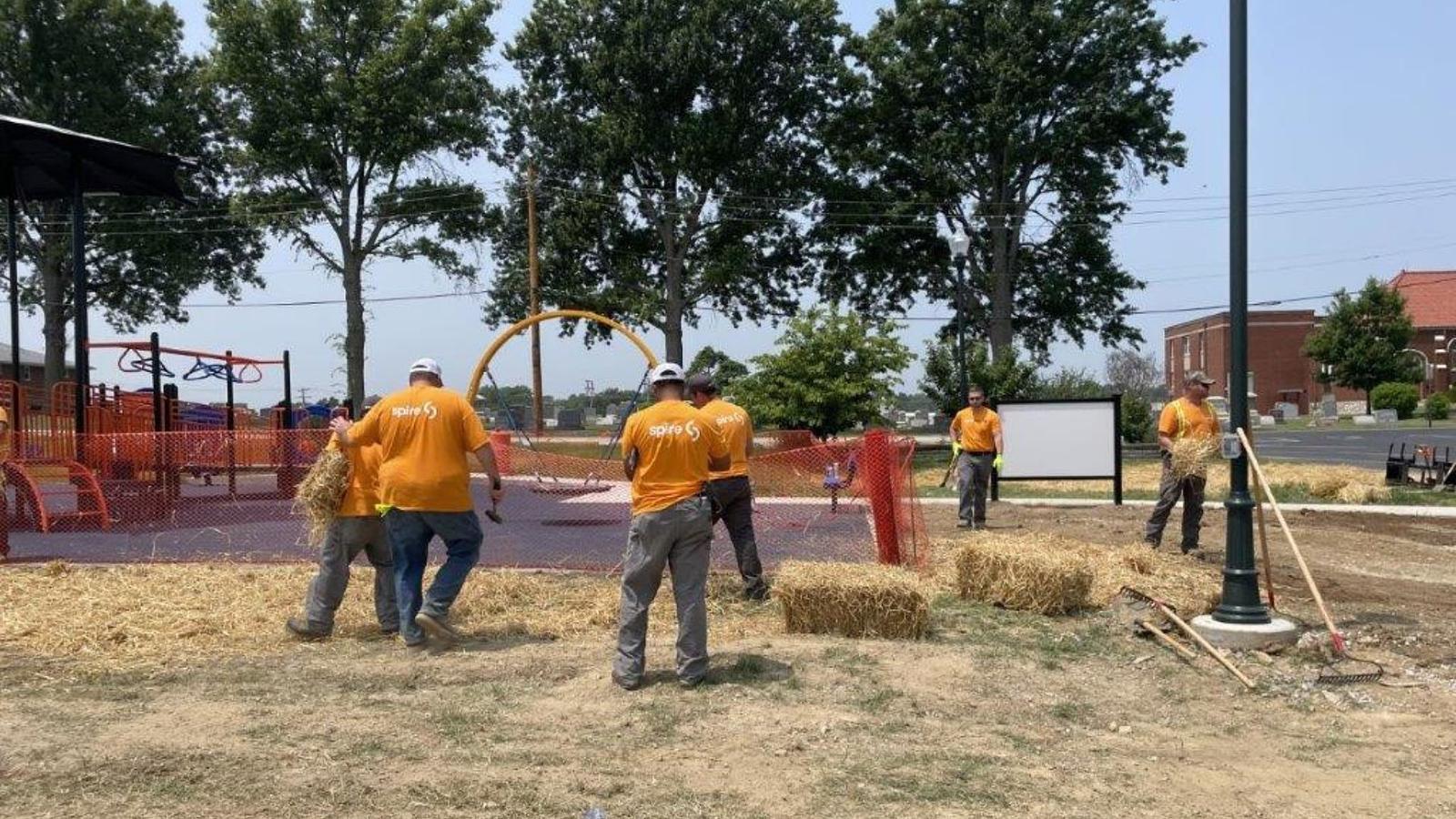 employees working at Logan's playground