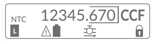 Image of natural gas meter screen