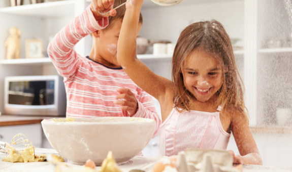Cooking in the kitchen