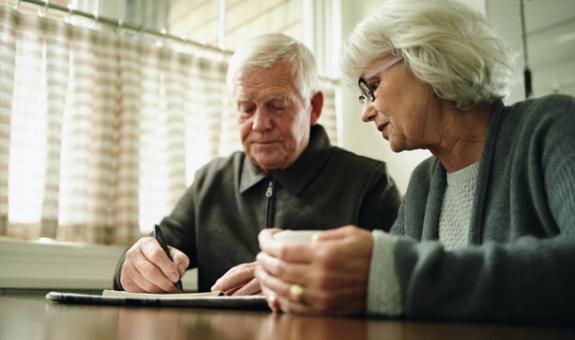 Man and woman applying for assistance