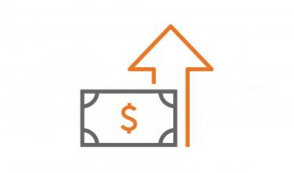 Image of dollar and arrow drawing