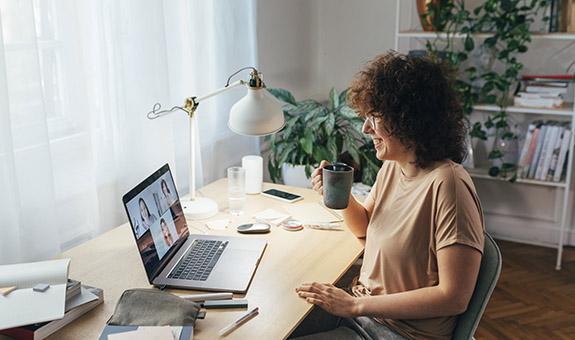 Image of woman working from home