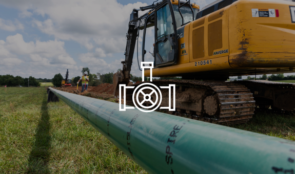 Image of boring equipment and pipeline