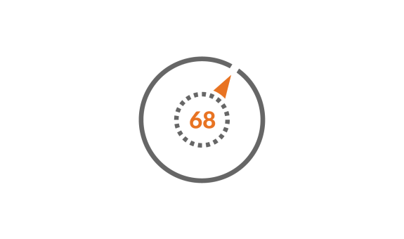 Image of smart thermostat set to 68 degrees