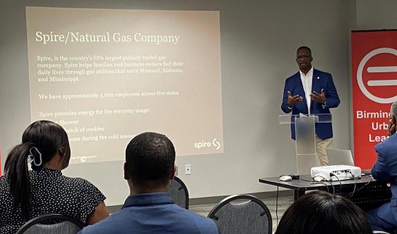 Image of Spire employee speaking at Urban League