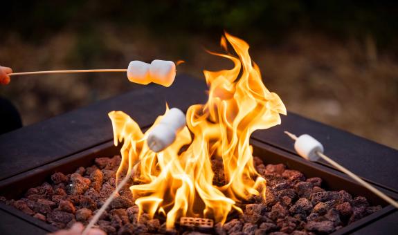 Image of people making smores