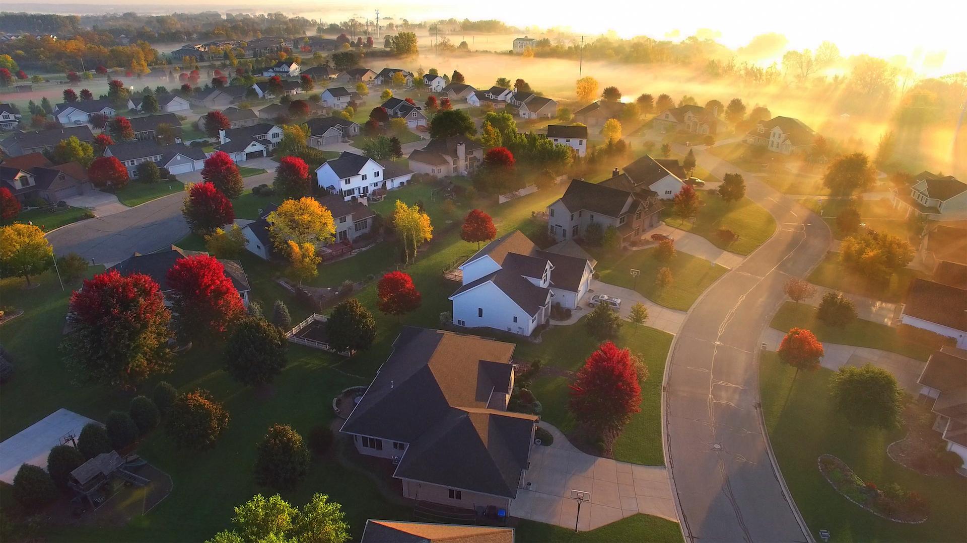Houses in autumn