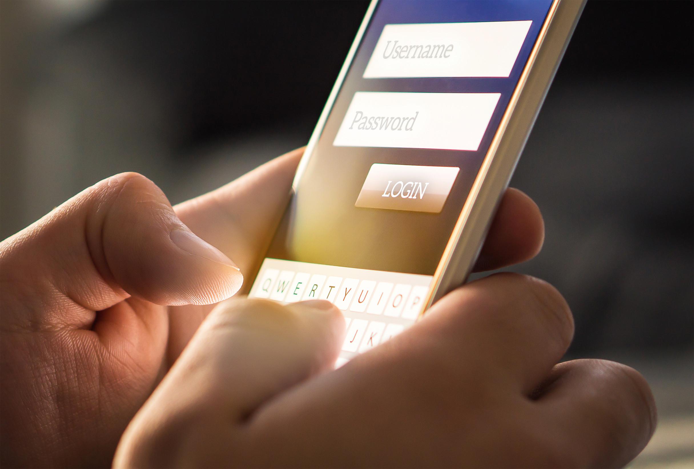 Image of hands on a smart phone