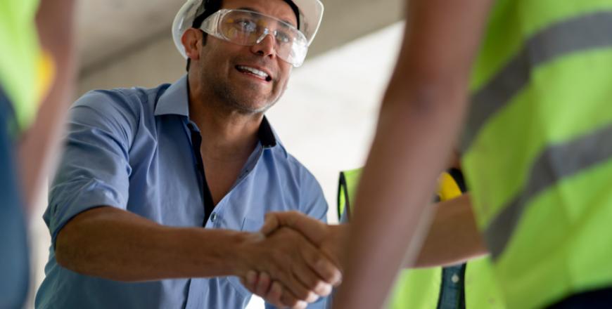 Image of contractor shaking someone's hand