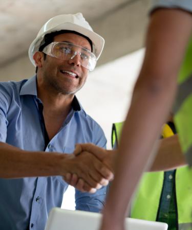 Image of contractor shaking someone's hand