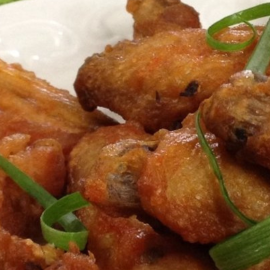 Image of spicy hot wings on a plate